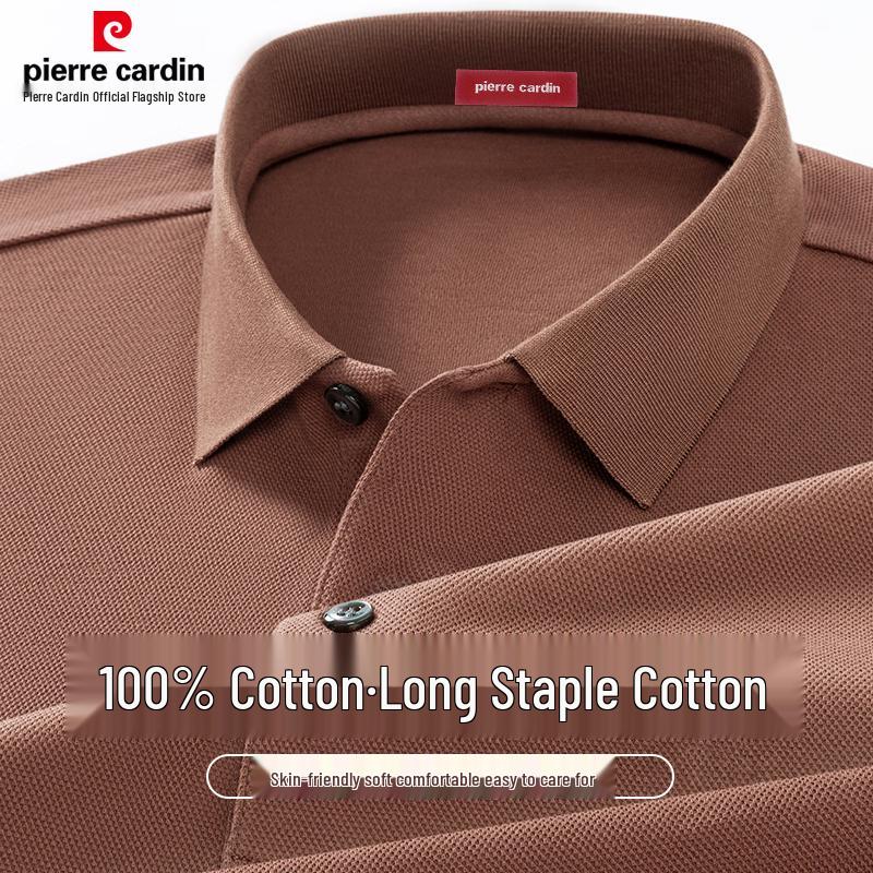 Pierre Cardin Мужская хлопковая футболка-поло с длинным рукавом 100%