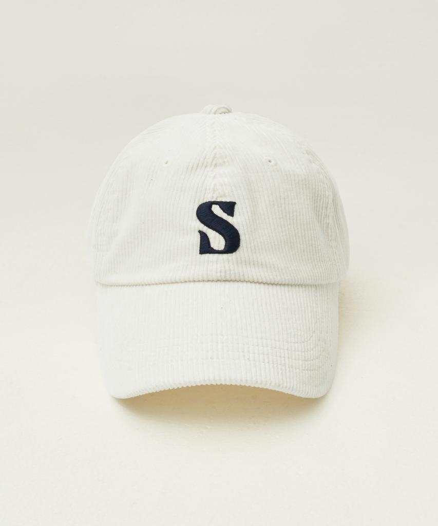 Кепка-бейсболка S Logo из вельвета цвета слоновой кости
