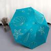 1pc Oceanic Seashells Starfish Pattern Umbrella with Plastic Handle,Suitable for All Seasons Home Travel Outdoor UmbrellaDD1797