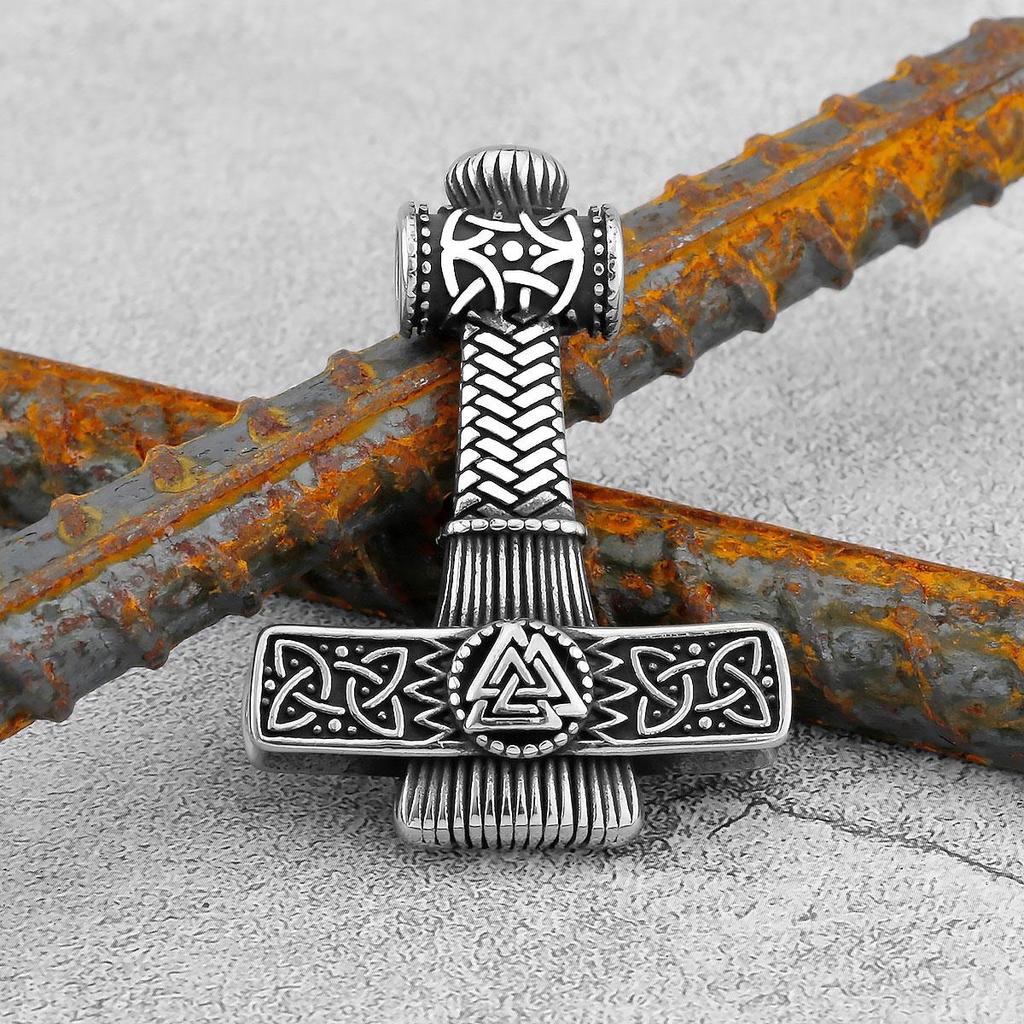 Скандинавский мужской винтажный кулон из нержавеющей стали, модный мужской модный кулон с молотком Тора викингов, подарок-амулет
