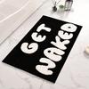 50x80 см Милый коврик для ванной 'Get Naked' Черно-белые коврики для ванной Нескользящий Мягкий Толстый Микрофибра Коврик для ванной Веселый декор для ванной Стирка
