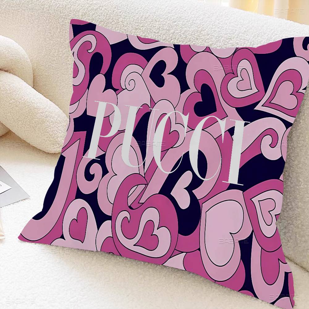 E-Emilio P-Pucci Logo Personalized Pillow Cover Kids Bedroom Wild Party Decor Pillowcase Kid Birthday Shower Gift