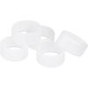 MECCANIXITY Silicone Rubber Bands Rings Non-slip 1" White for Wrapping Paper, Cord Wraps, Bundle 5pcs