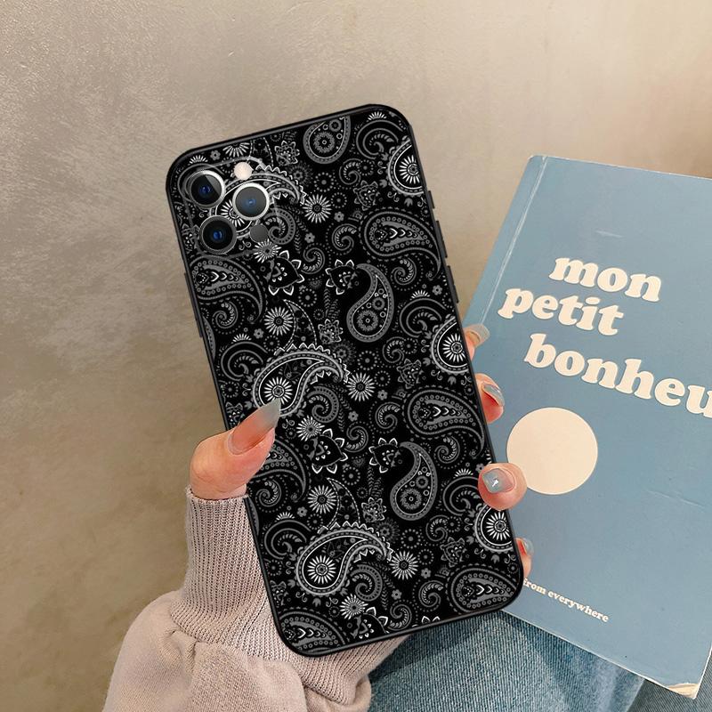 Чехол с бесшовным узором «бандана» для iPhone 17 Air 15 14 13 12 11 16 Pro Max 13 mini XR 15 16 Plus 16e Задняя крышка