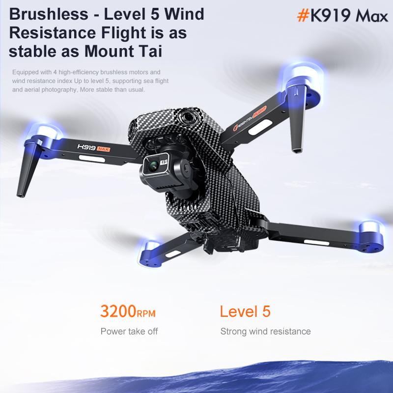 k919 Max GPS Drone 4K Profesional HD Camera 3-axis gimbal Aerial Photography Brushless Obstacle Avoidance Screen FPV Drone 5KM