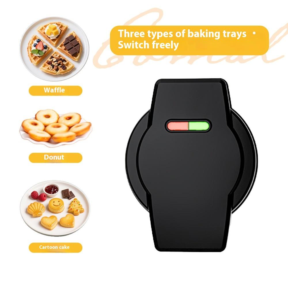 Машина для завтрака Мини-пекарня Хлебопечка Бытовая 3-в-1 Вафельница Съемная Чистка Электрическая Подставка для торта Сэндвичница