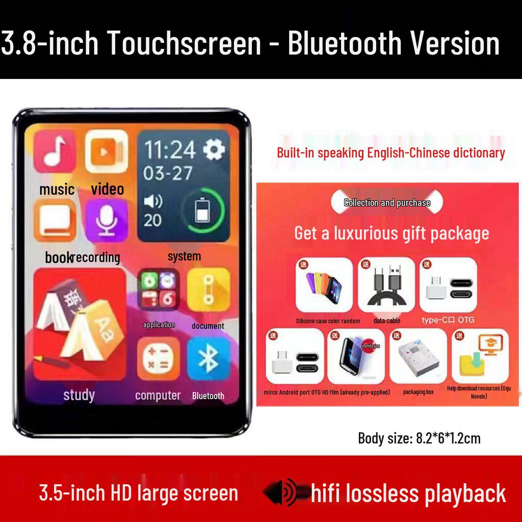 Portable Touchscreen Music & E-Book Player with Bluetooth Connectivity