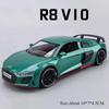 1:24 R8 V10 Plus Rs7 Модель автомобиля Литой сплав Игрушки 4 двери открываются Со звуком и светом Откатные Миниатюрные автомобили Мода Домашний декор