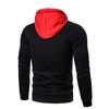 Мужская толстовка на молнии с цветными блоками, мужская спортивная повседневная толстовка с капюшоном большого размера