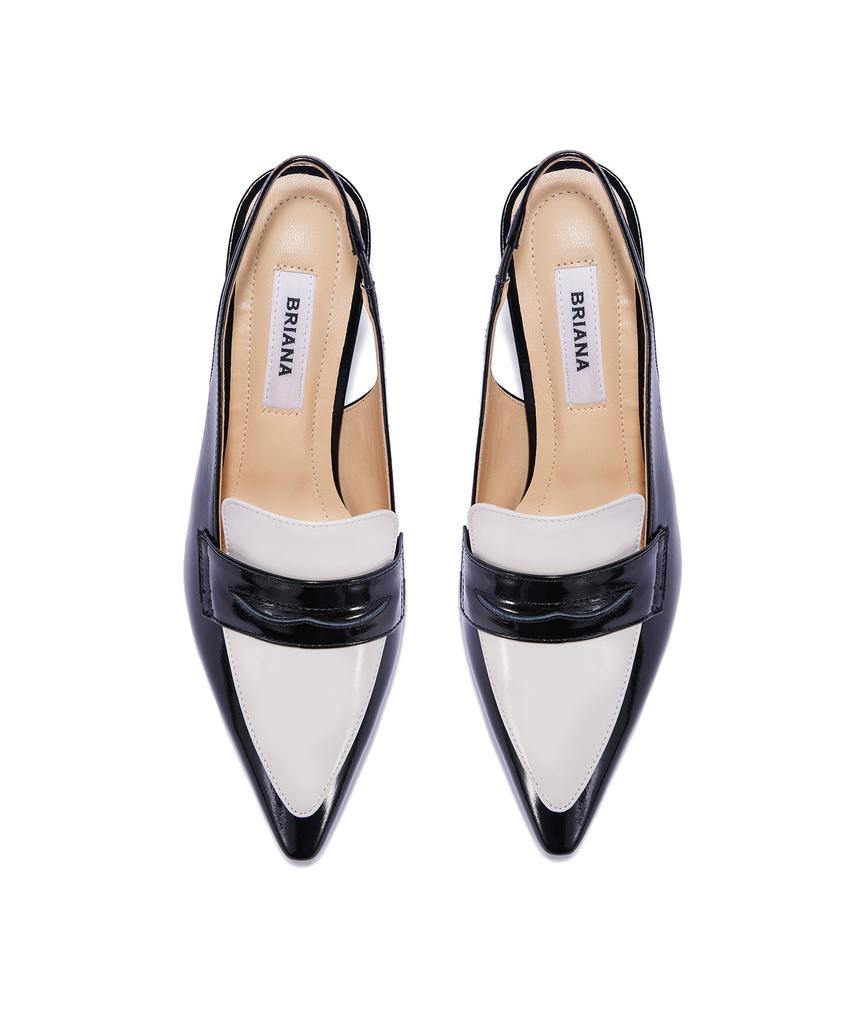 Briana Two-Tone Combination Slingback [Black + Cream]