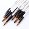 Monoceros 12Pcs Pointed Flat Top Paint Drawing Brush Acrylic Watercolor Oil Painting Pen
