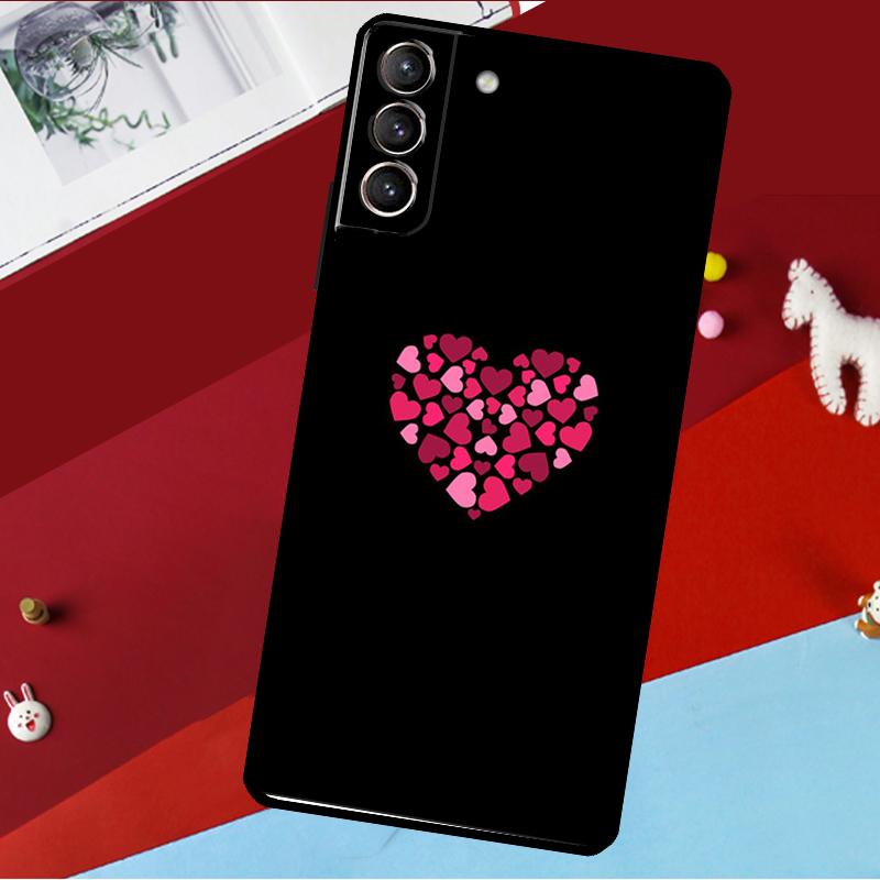 Милый Красивый Маленький Белый Чехол-Сердечко Для Samsung Galaxy S23 Ultra S22 S21 S20 FE S8 S9 S10 Plus Note 10 20 Задняя Крышка Корпус
