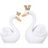 1 Pair Resin Swan Decors Tabletop Resin Swan Figurines Dashboard Decorations Wedding Ornaments Swan Ornament