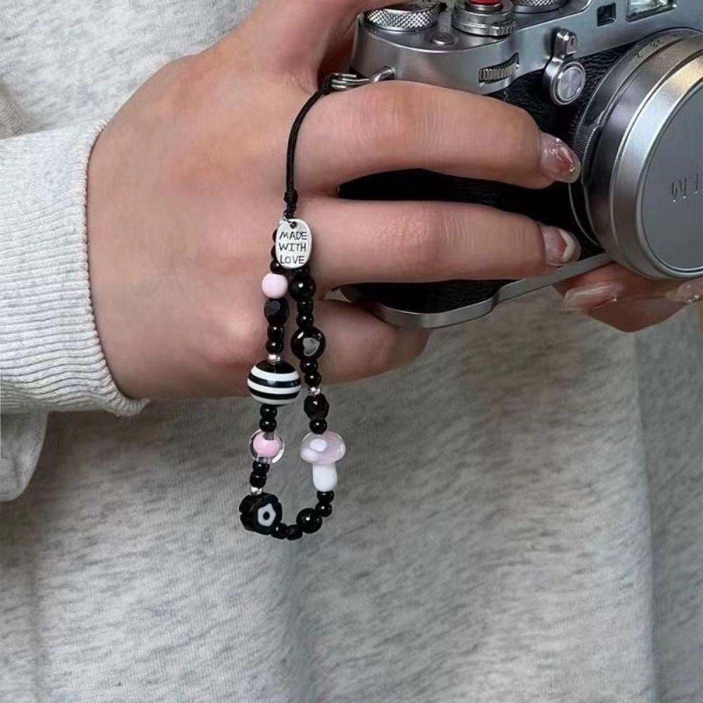 Burst Beads Mobile Phone Lanyard Colour Mixture Key Chain Cell Phone Chain Mobile Phone Decoration