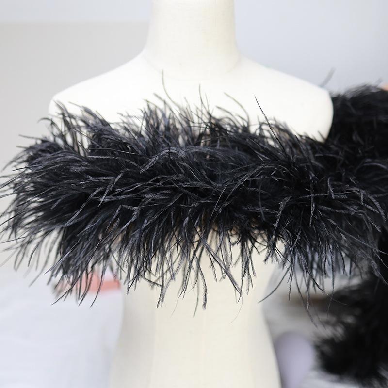 5 Layers Ostrich Top Encryption Thickened Feather Fleece Strip Catwalk Show Costume Decorative Ostrich Feather Strip