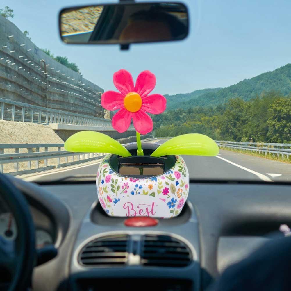 Solar Power Toy Swinging Toy Solar Powered Flower Swinging Car Dashboard Ornaments Dancing Flower