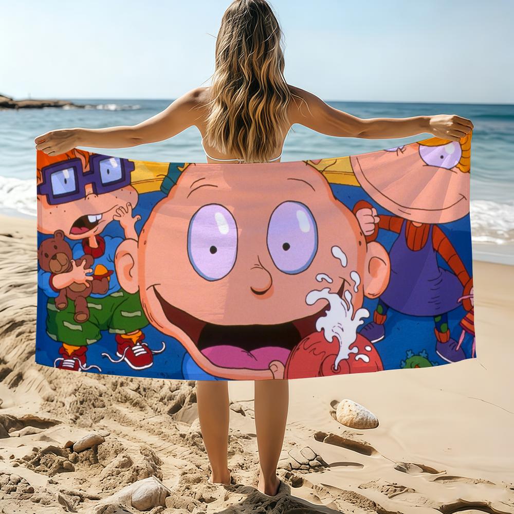 Funny Cartoon R-RUGRATS Cute Towel Beach Towel Oversized Quick Dry Towel Absorbent Soft Swim BeachTowels for Men Women