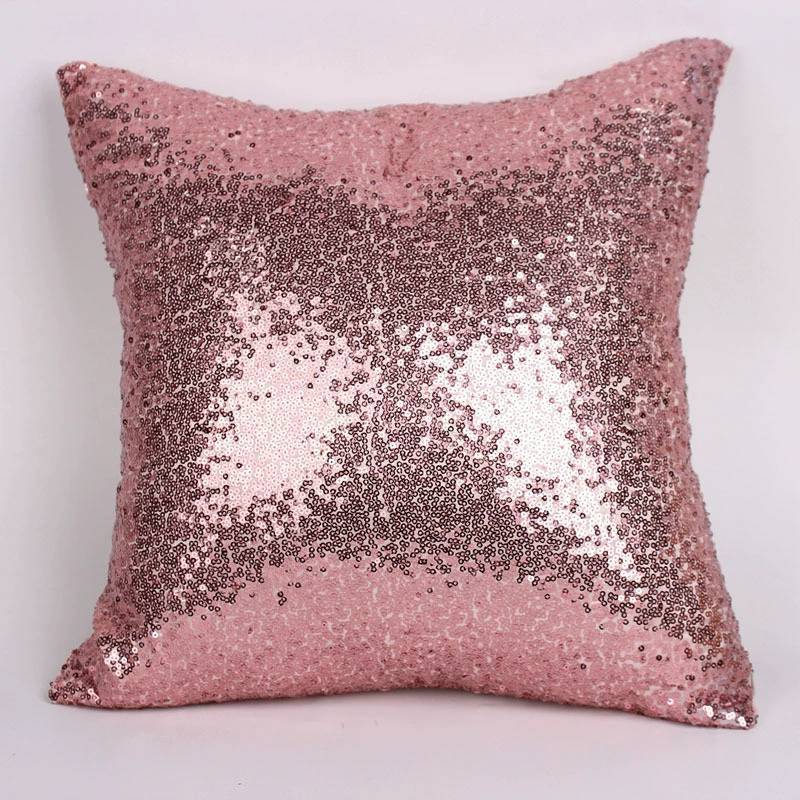 40x40cm Sequin Pillow Cover With Solid Color Design For Bedroom And Living Room