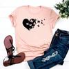 (Asian Size)Tee Top Love Heart Butterfly Style Clothing Casual Short Sleeve Women Print Lady Fashion T Shirt Female Graphic T-shirt