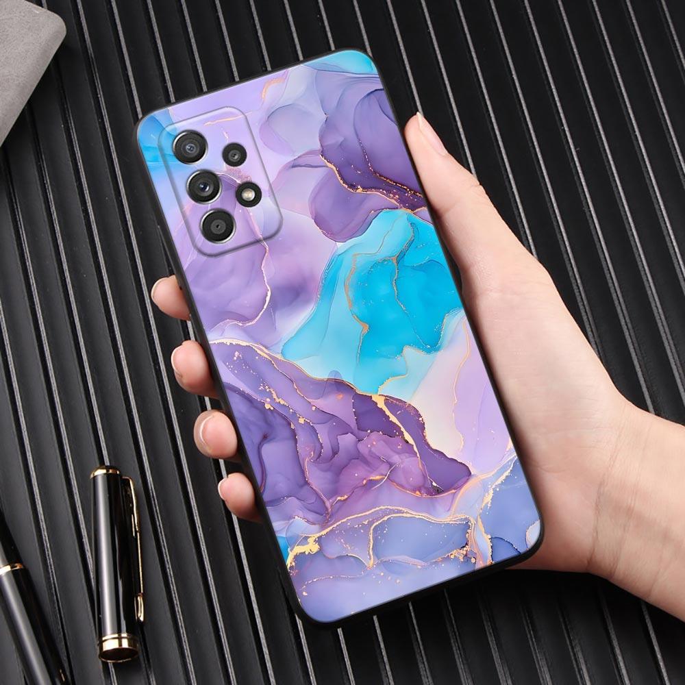 Акварельный абстрактный мраморный узор Чехол для телефона для Samsung Galaxy A57 A56 A37 A55 A36 A26 A54 A52 A35 A34 A17 A16 A15 A07 Чехол