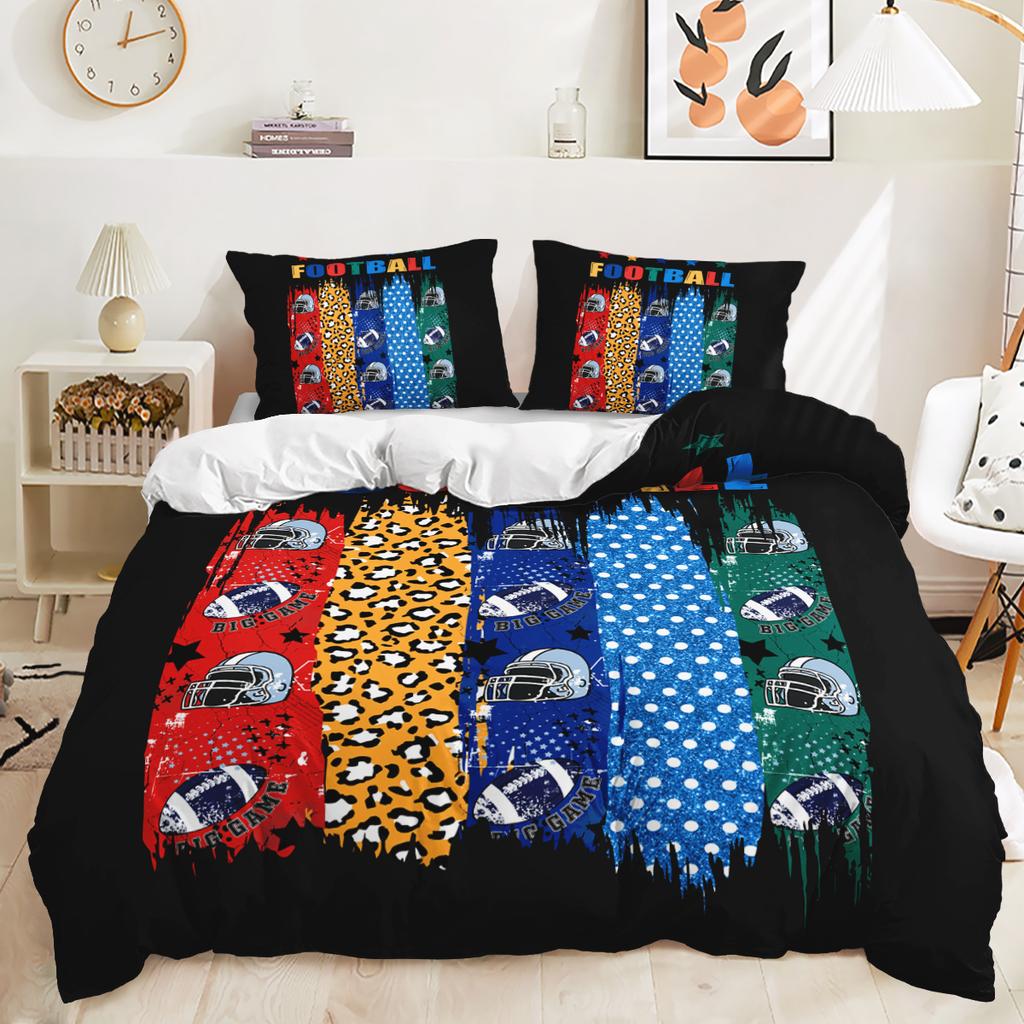 Футбольный 3D-принт с цифровым узором пододеяльник наволочка постельное белье для спальни комплект из трех предметов