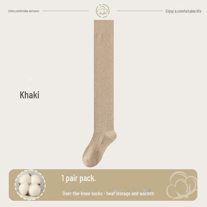 Женские хлопковые носки выше колена: Длина до бедра, теплая, нескользящая, без косточек, для весны и осени