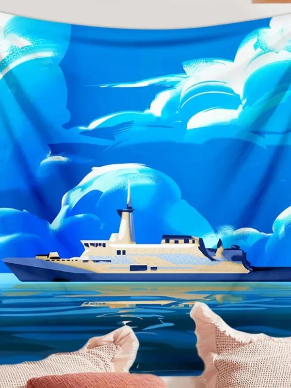 Пейзаж Подвесной тканевый декоративный гобелен Офисное украшение для гостиной Домашний настенный гобелен