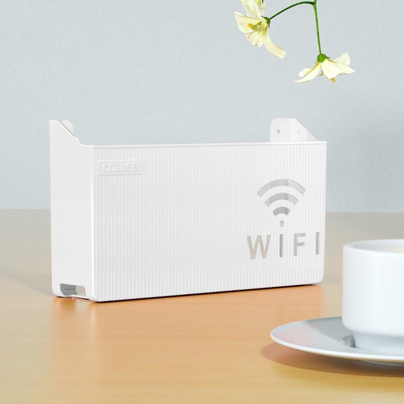 Sturdy Plastic Shelf Organizers Holds Router TV Box Optimizes Desk Space