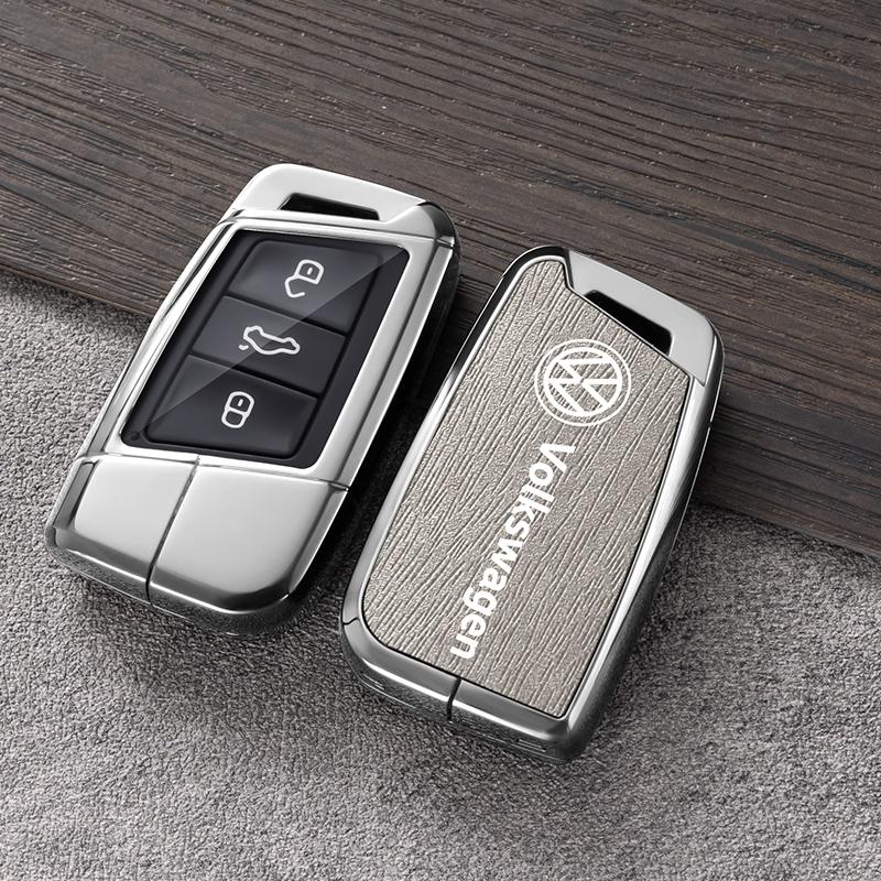 For VW Volkswagen Jetta MK5 Golf Alloy Leather Car Smart Remote Key Case Fob Cover Protector Shell For Volkswagen VW Magotan Pas