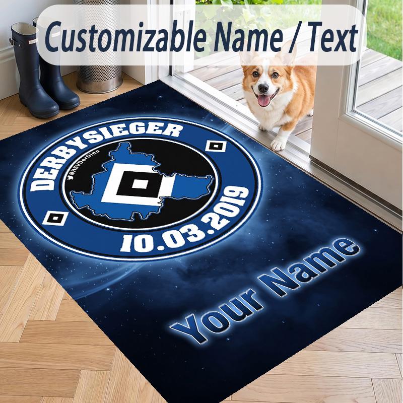 Custom Text Printed Rug Hamburger SV Non Slip Floor Carpet For Home Room Decor