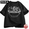 Japanese Style Cat Raunisex Tshirt Cotton Short Sleeve Kawaii Anime Tshirt Raunisex Kitten Graphic Tees Cute Food Soft Tshirt Clothes