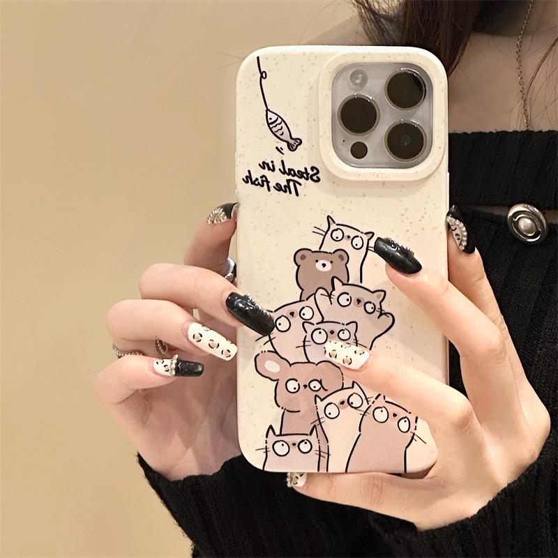 Чехол Zhitai 13 Cartoon для iPhone 15 Pro, чехол Apple 14 Wheat Shell, защитный чехол 11 Pro Max для iPhone 7/8