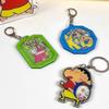Мультяшный брелок Crayon Shin-Chan, акриловый брелок с блестками, аниме, мини, детский сад, школьный автобус, подвеска для школьной сумки студента