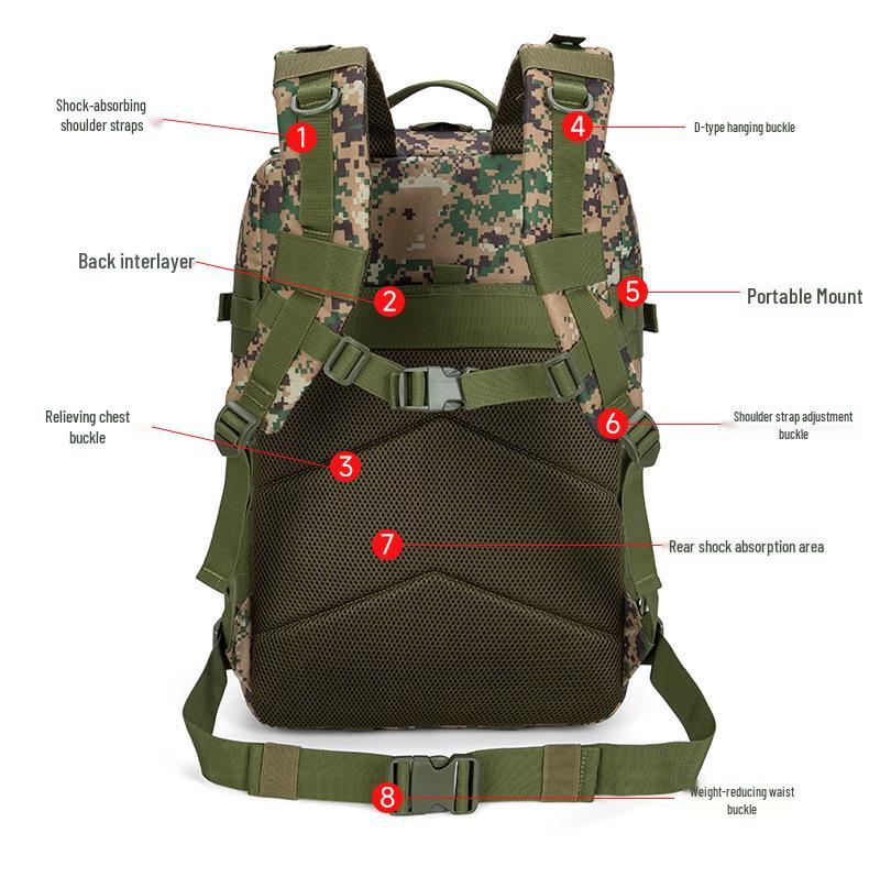 2025 Men's Tactical Camouflage Mountaineering Backpack - Large Capacity Climbing & Sports Rucksack