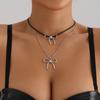 Accessories, High-End Temperament, Double-Layered Bow Necklace, Sweet And Cool Spice Girl Collarbone Chain.