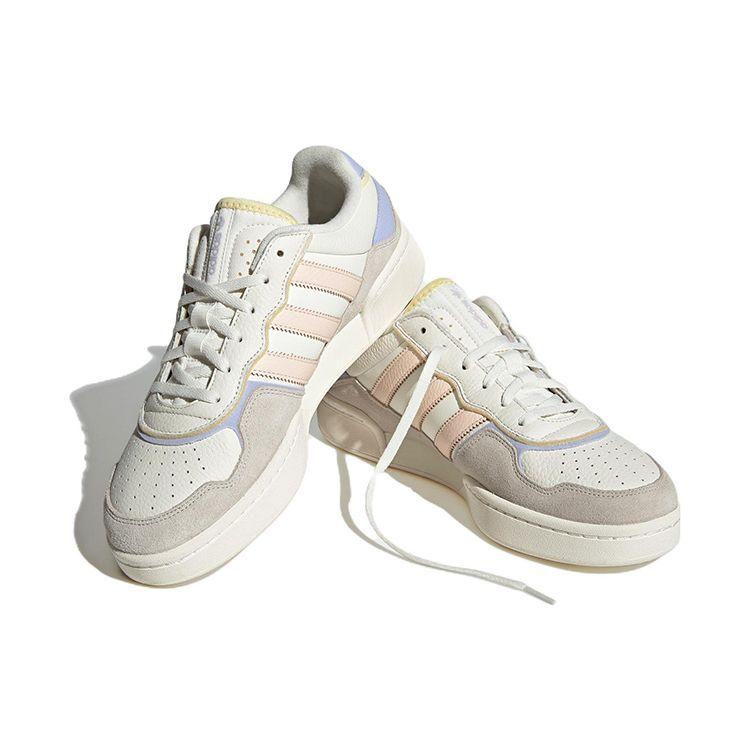 Adidas Оригинальные Courtic Кожаные Удобные Нескользящие Прочные Легкие Низкие Кеды для Скейтбординга Женские кроссовки Белый Розовый Фиолетовый ID4076