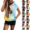 Женские летние футболки без рукавов с капюшоном, толстовки с капюшоном, свободные повседневные туники, толстовки