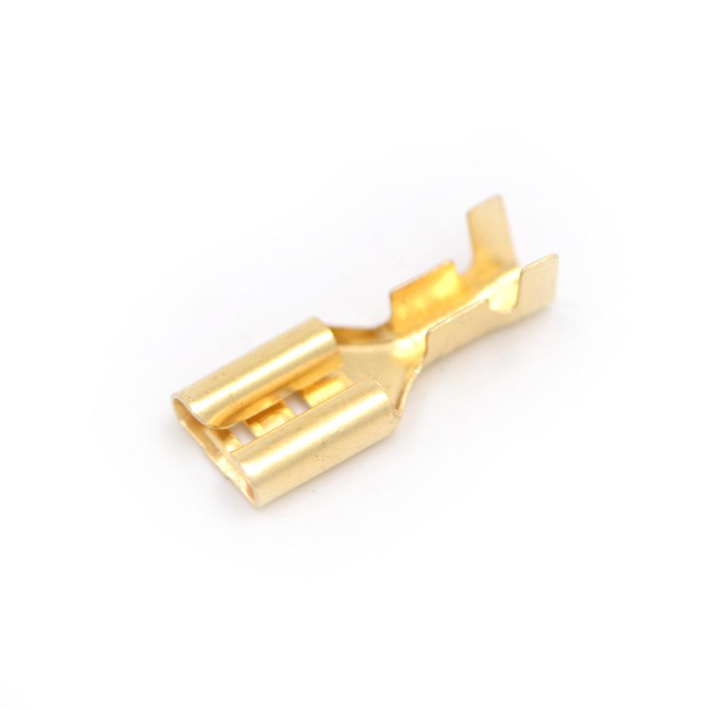 10 Pcs 6.3mm Gold Brass Car Speaker Female Spade Terminal Wire Connector
