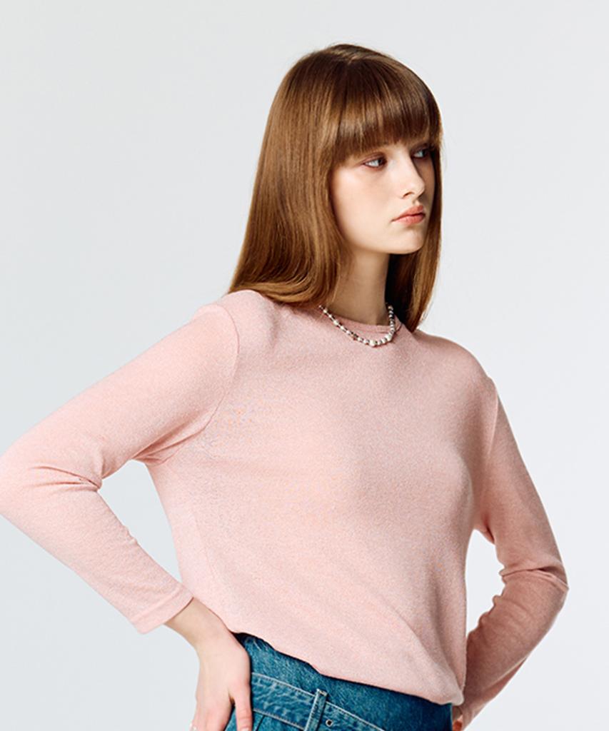 LARTIGENT L15 Knit Sleeve Tee (Pink)