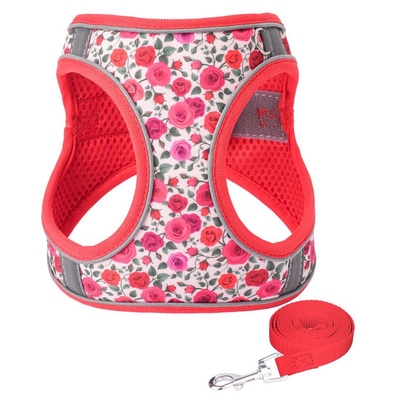 OODUDUOO Dog Harness Adjustable Pet Harness Vest For Small Medium Dogs Chest Strap Rabbith Bulldog Puppy Chihuahua Leash Set