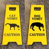 2 PCS Safety Dog Vomit Sign Wet Floor Cat Vomit Sign Funny Warning Sign  Decoration