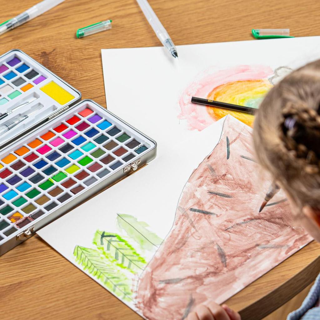 Акварель Набор акварельных красок из 128 цветов красок в кубиках