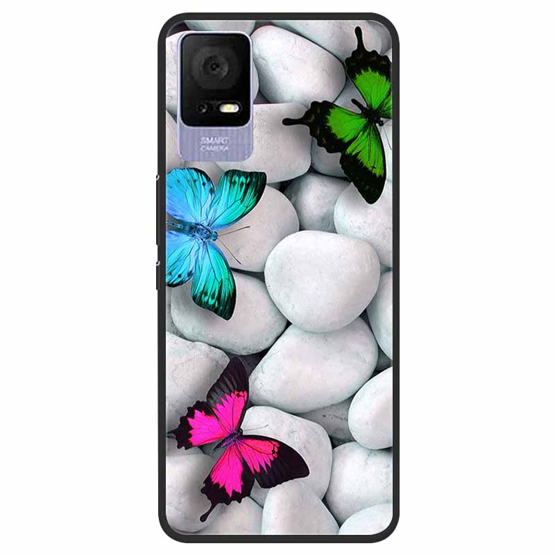 For TCL 405 / 406 / 408 / T506 Case Flower Marble Black Bumper Soft TPU Silicone Cover for TCL 408 405 Phone Cases Lovely Capas
