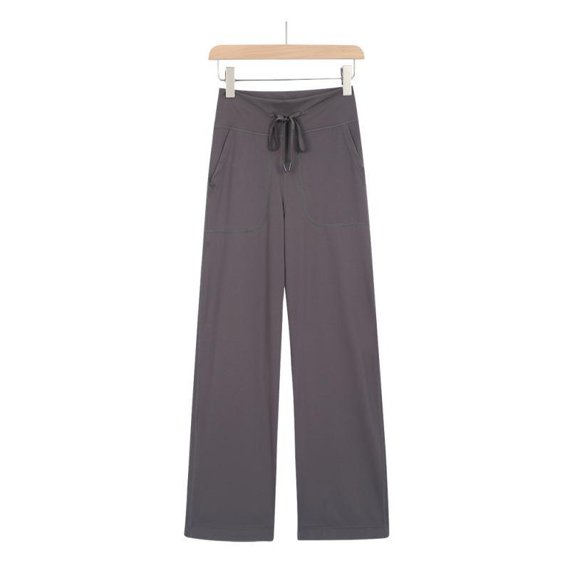 LULU Throwback Yoga Pants: High Waist, Hip-Lifting, Wide Leg, Casual Drawstring