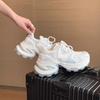 Толстая подошва увеличенная серебристая папина обувь женские летние новые ретро цветные дышащие повседневные кроссовки женские