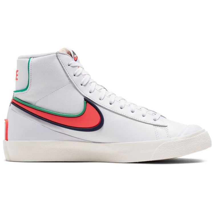 Nike Женские кроссовки Blazer Mid '77 Infinite White Crimson White Bright Crimson Blue Void Roma Green Sail Black DC1746-103