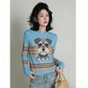 Europe America Fashion Animal Dog Print Women's T-shirt Casual Pullover Women Long Sleeve Clothing Outdoor Street Tees Top