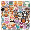 60 New Owl Owl Cartoon Graffiti Stickers Laptop Suitcase DIY Personalized Stickers