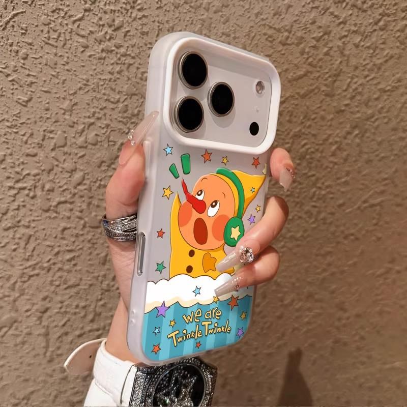 Милый мультяшный чехол на весь экран с разноцветными звездами и клеткой, чехол для мобильного телефона 'Звездный злодей' для IPhone17151413, женский чехол