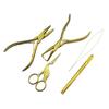1 Set of Hair Extension Plier Set Micro Ring Applicator Opener Plier Hair Loop Tool Metal Hair Clip Scissor for Weft Extensions